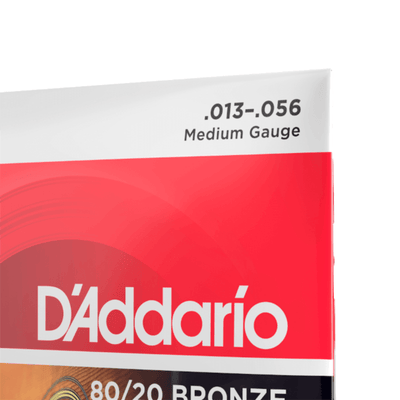 D'Addario 80/20 Bronze Medium Acoustic Guitar Strings (.013-.056) - Palen Music