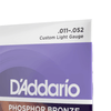 D'addario Phosphor Bronze Custom Light Acoustic Guitar Strings (.011-.052) - Palen Music