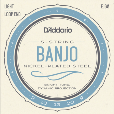 D'Addario Light Nickel Plated Steel Banjo Strings (.009-.020) - Palen Music