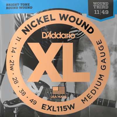 D'Addario Medium Wound 3rd Nickel Wound Electric Strings (.011-.049) - Palen Music