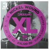 D'Addario 3-pack EXL Nickel Electric Guitar Strings (.009-.042) - Palen Music