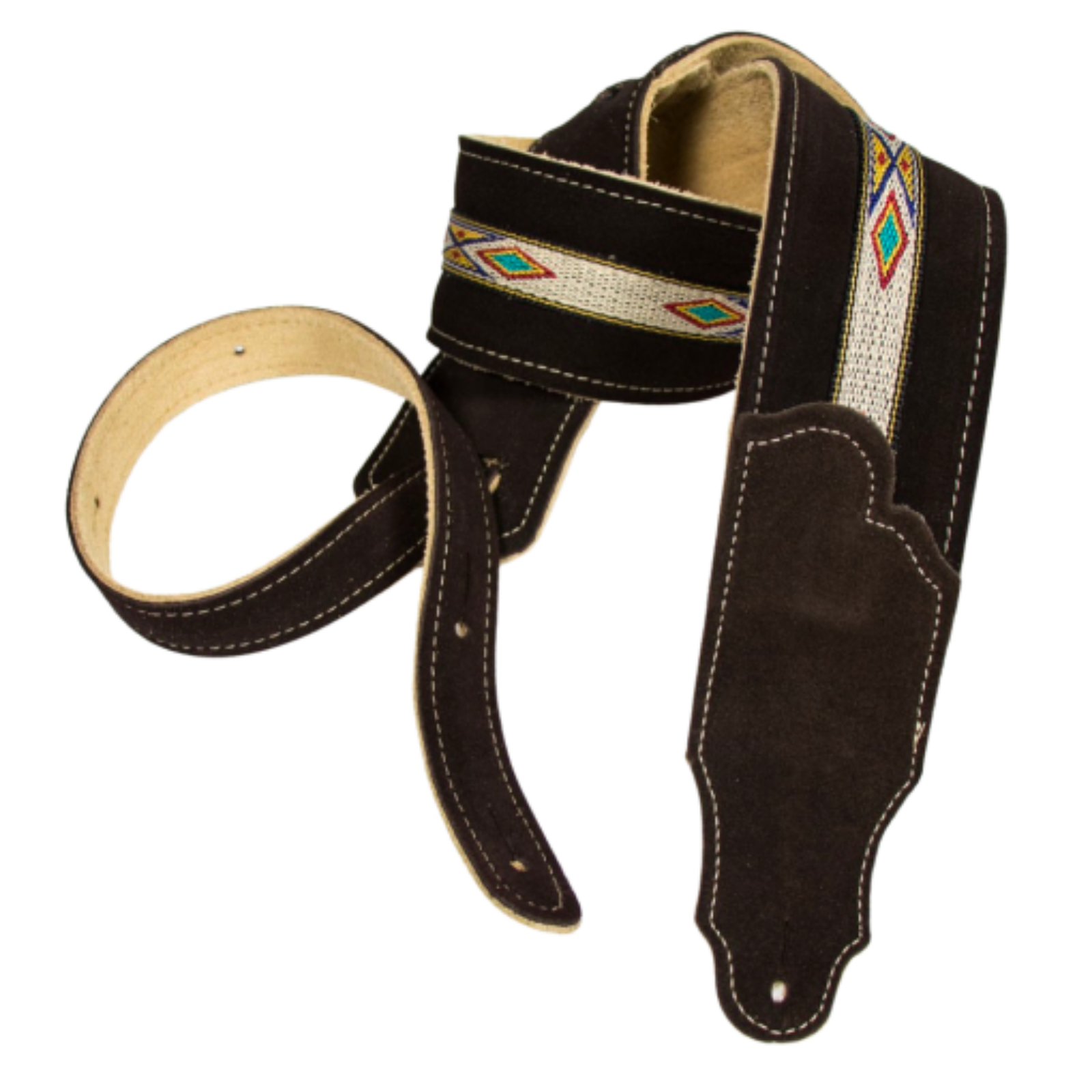 Franklin Straps 2.5" Southwest Suede Guitar Strap (Chocolate) - Palen Music