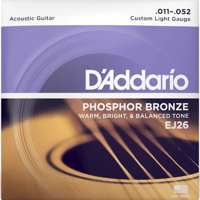D'addario Phosphor Bronze Custom Light Acoustic Guitar Strings (.011-.052) - Palen Music
