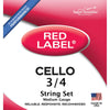 Super Sensitive 6105 Red Label 3/4 Cello String Set (Medium Tension) - Palen Music