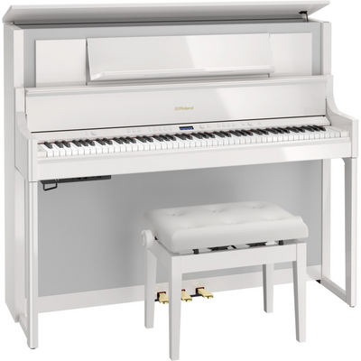 Roland LX-708 Digital Upright Piano (Polished White) - Palen Music