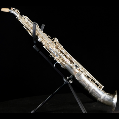 Rampone & Cazzani R1 Jazz Half-Curved Soprano Saxophone (Vintage Silver Plated) - Palen Music