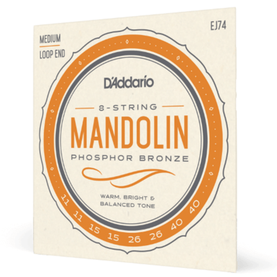D'Addario Medium Phosphor Bronze Loop End Mandolin Strings (.011-.040) - Palen Music