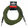 Strukture 18.5' 1/4" Instrument Cable (Woven Military Green) - Palen Music